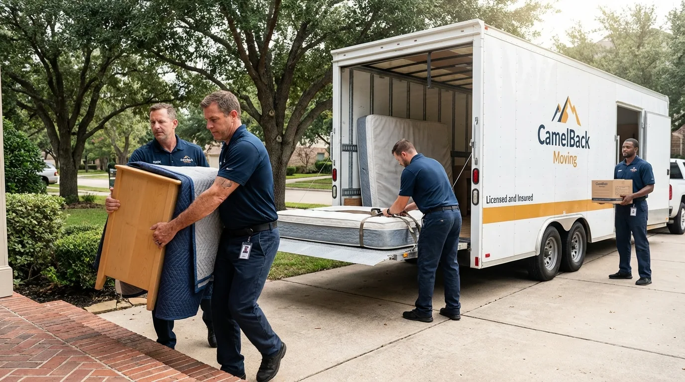 Crew loading residential truck for cross-state move from Waveland, MS